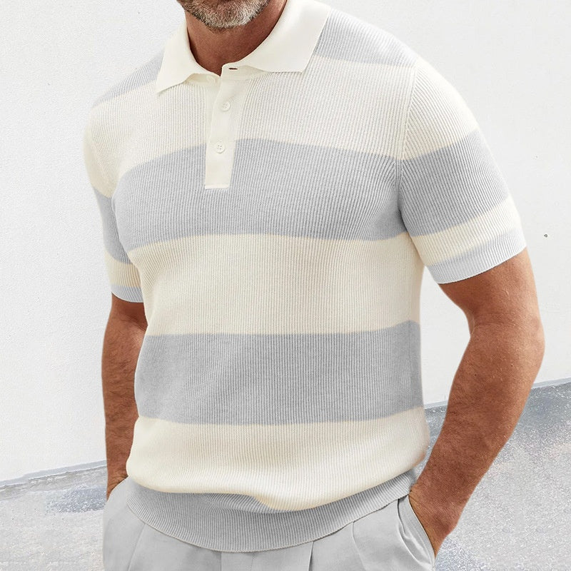 Ropa de Hombre Moda de Verano Suéter de Solapa Manga Corta Ropa de Hombre Ropa Masculina