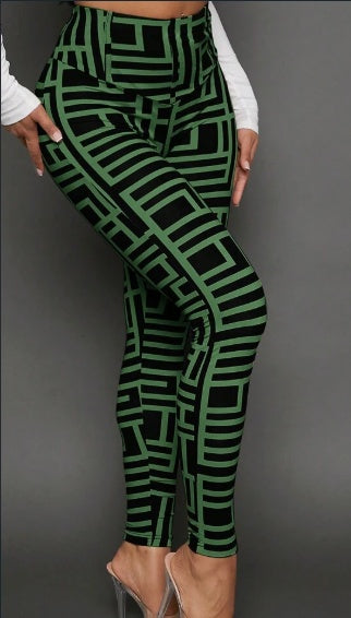 Mallas de punto casuales para mujer con estampado geométrico