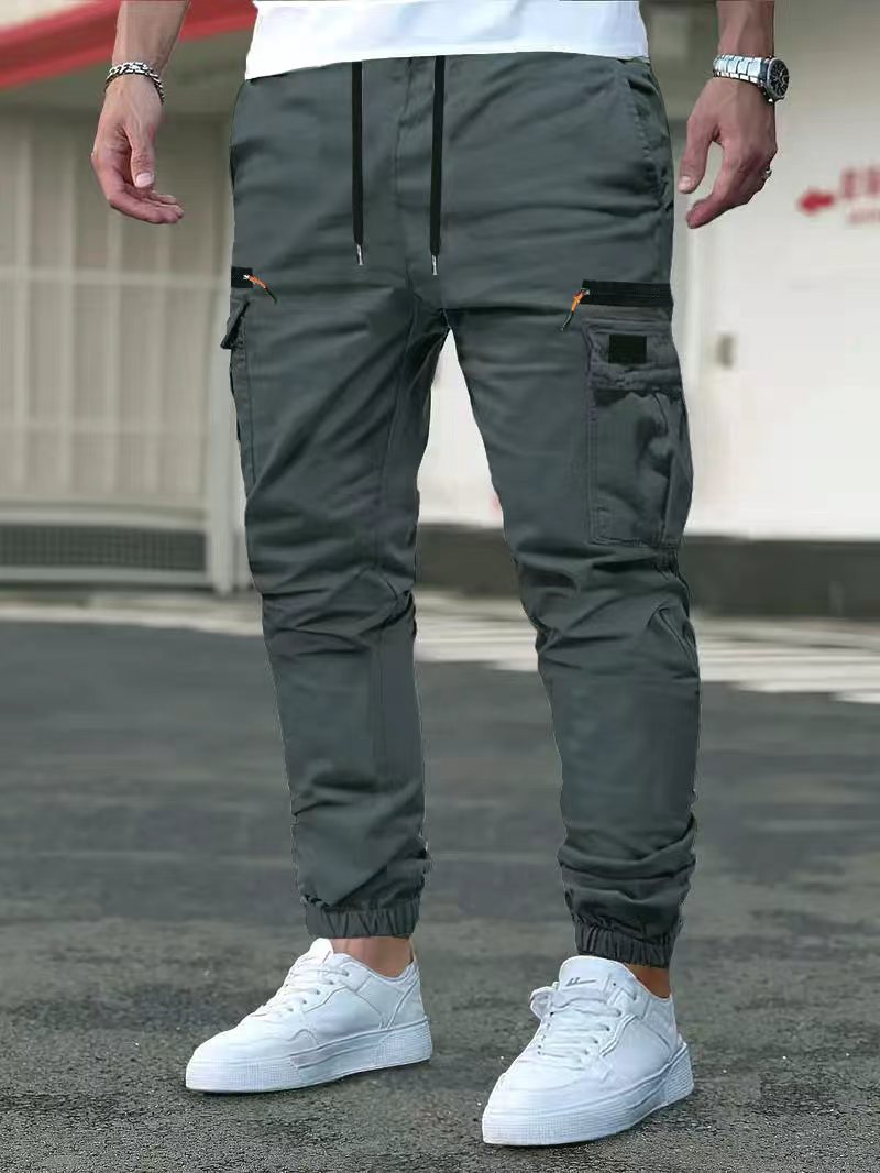 Pantalones de trabajo informales para exterior con puños con cordón