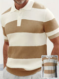 Ropa de Hombre Moda de Verano Suéter de Solapa Manga Corta Ropa de Hombre Ropa Masculina
