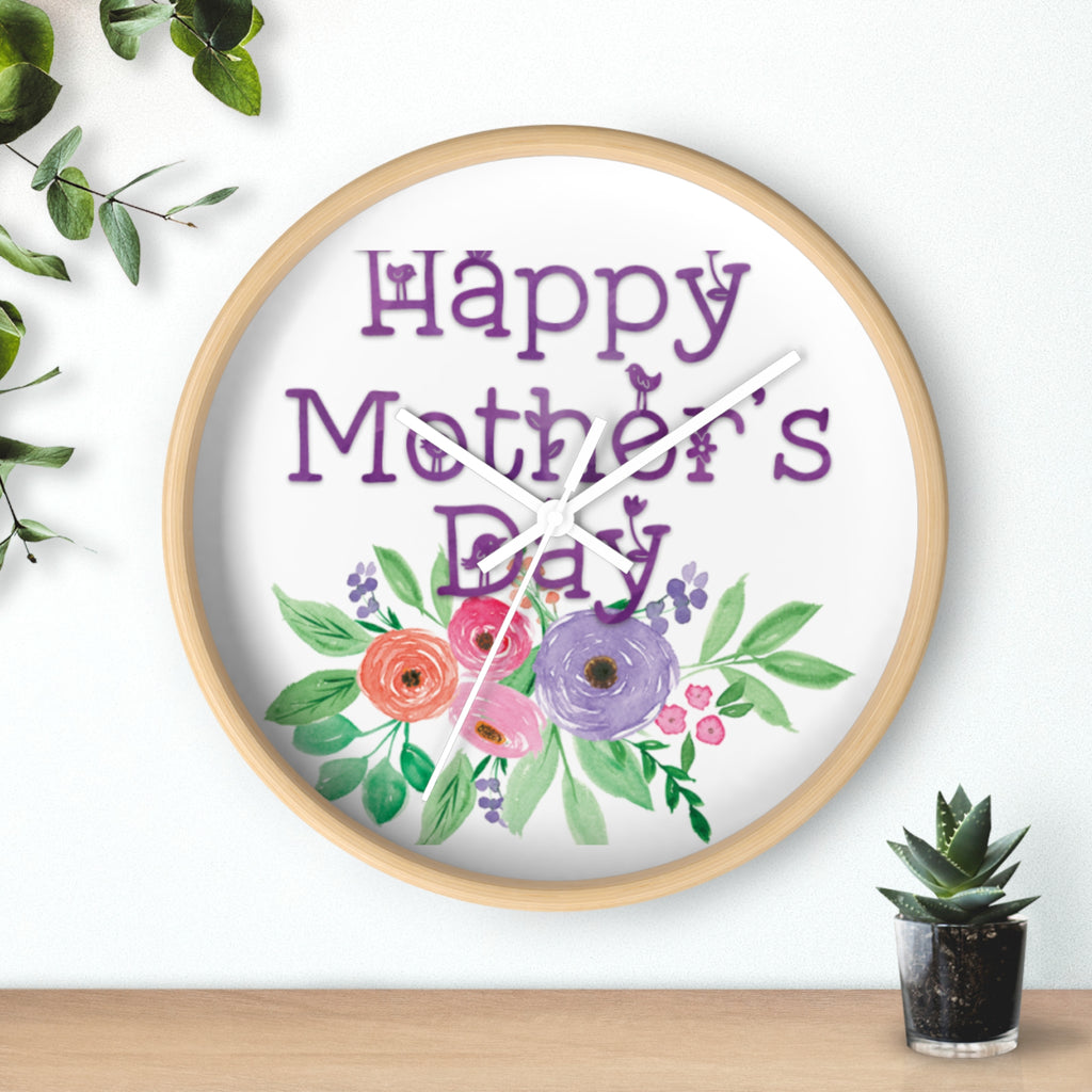 Reloj de pared floral para el Día de la Madre | Decoración para el Día de la Madre, Reloj floral