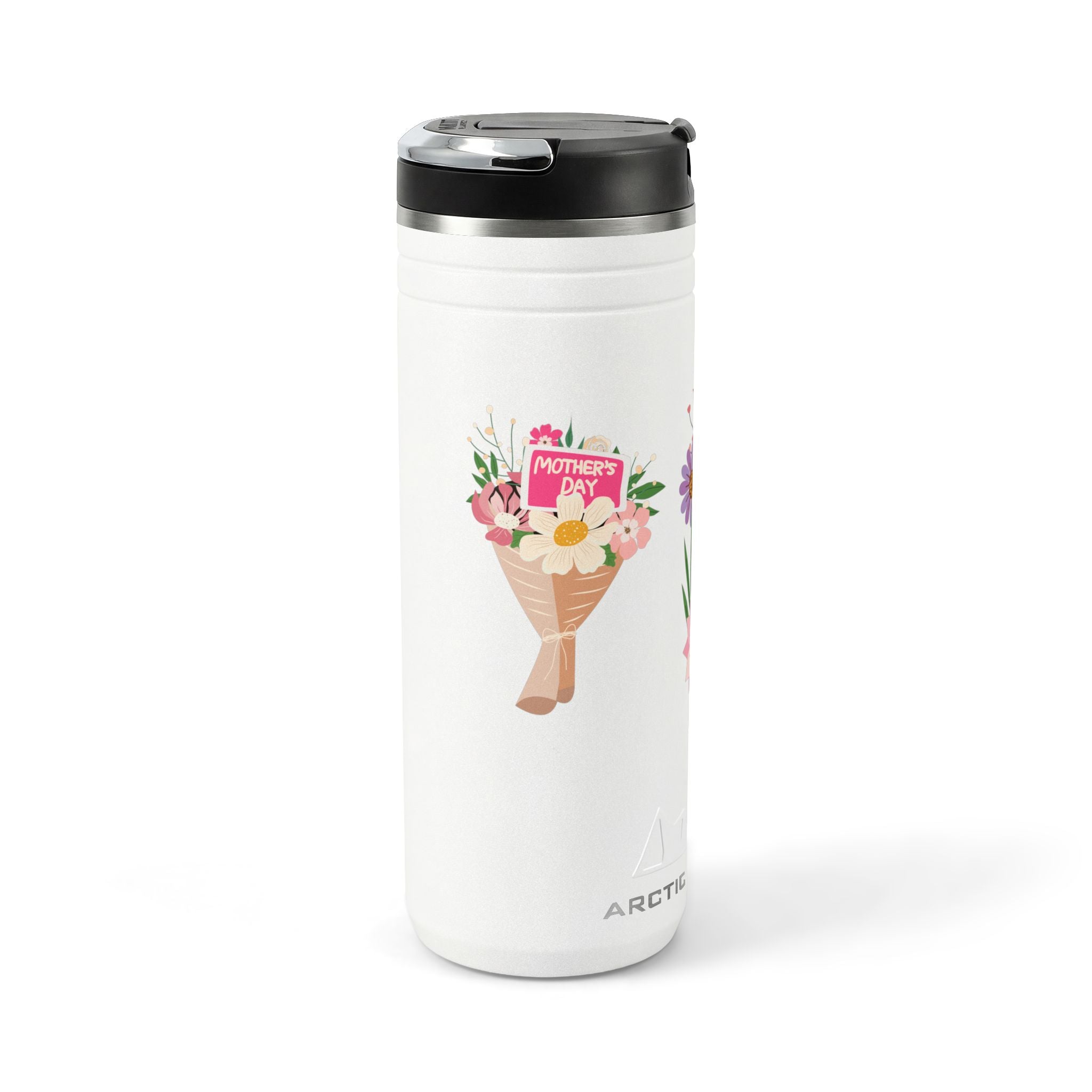 Vaso térmico con diseño floral del Día de la Madre | Popote de 24 oz