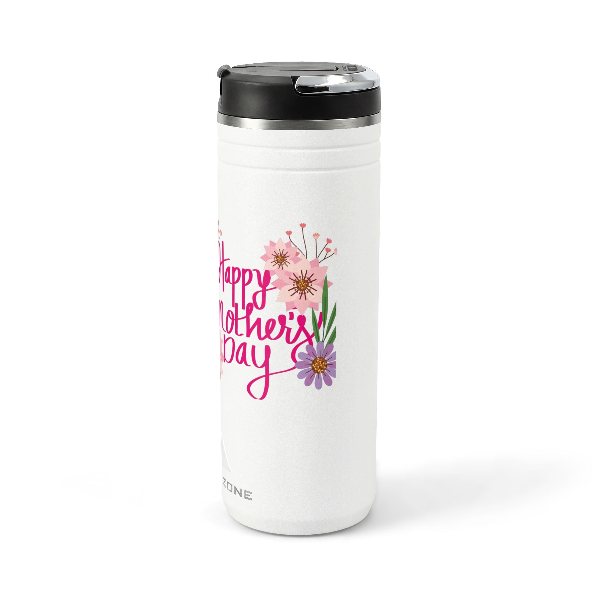 Vaso térmico con diseño floral del Día de la Madre | Popote de 24 oz