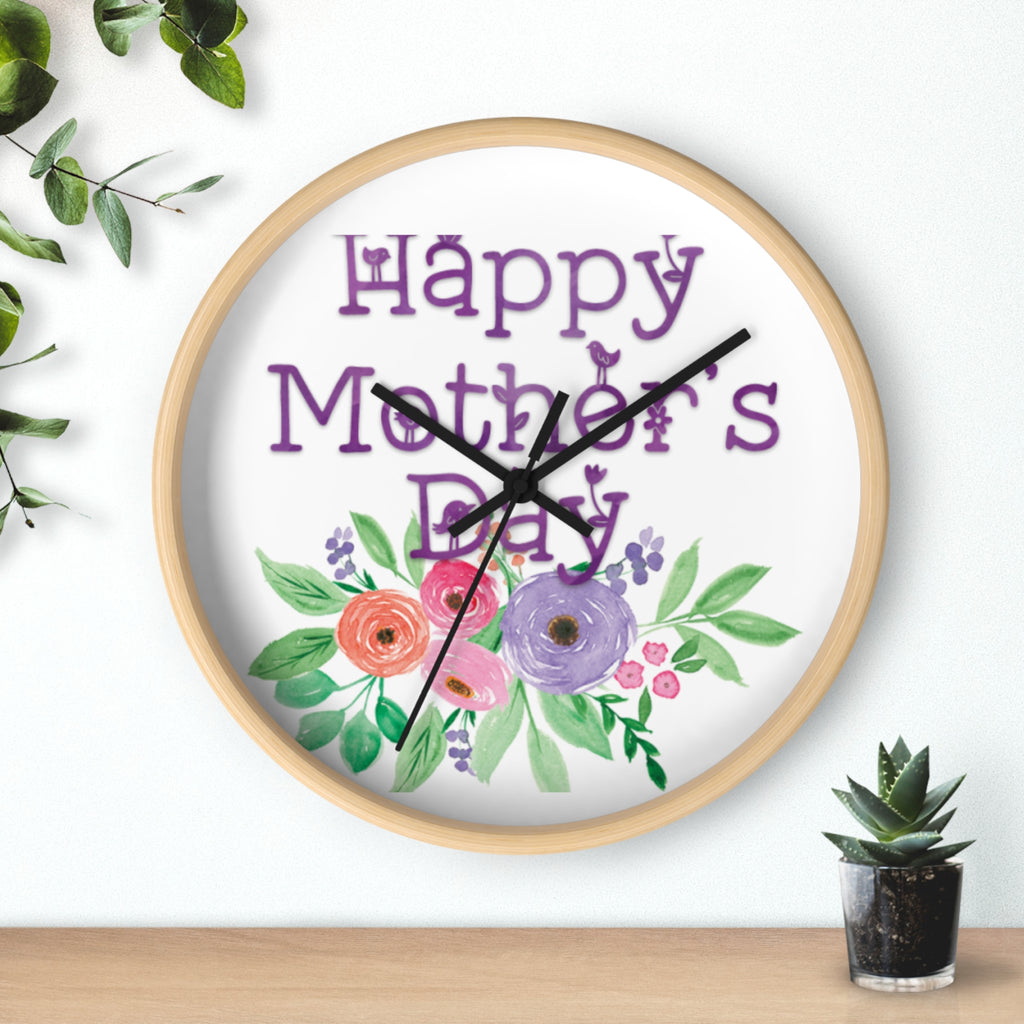 Reloj de pared floral para el Día de la Madre | Decoración para el Día de la Madre, Reloj floral