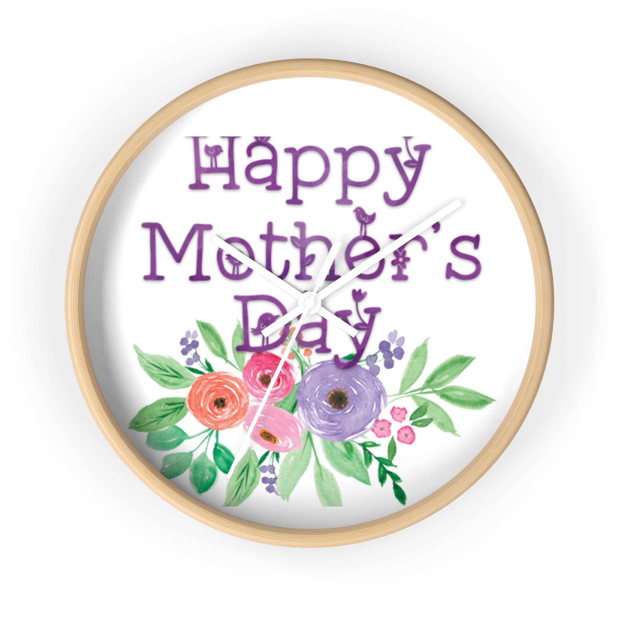 Reloj de pared floral para el Día de la Madre | Decoración para el Día de la Madre, Reloj floral