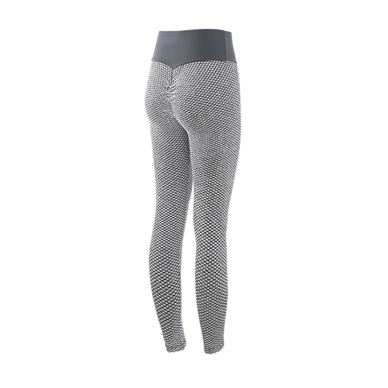 Leggings a Cuadros Pantalones de Yoga Deportivos Leggings de Gimnasio Transpirables sin Costuras de Cintura Alta para Mujer