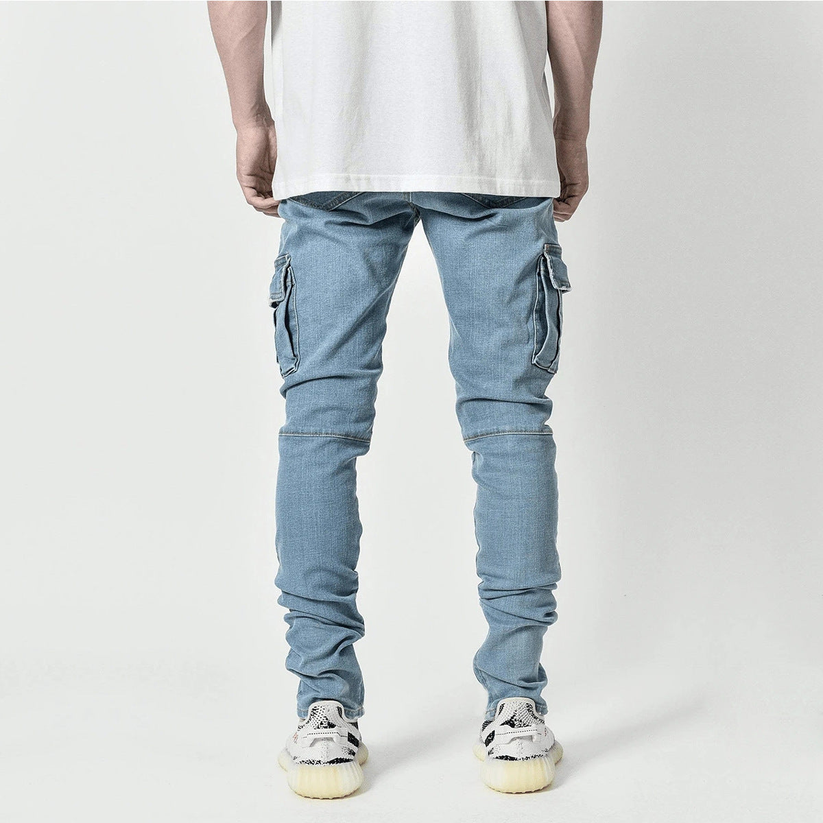 Vaqueros con múltiples bolsillos para hombre, de diseño sencillo y a la moda