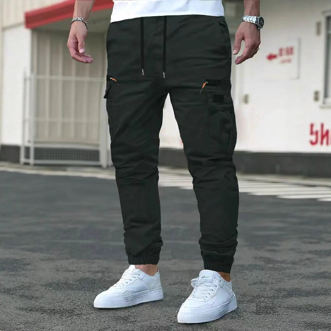 Pantalones de trabajo informales para exterior con puños con cordón