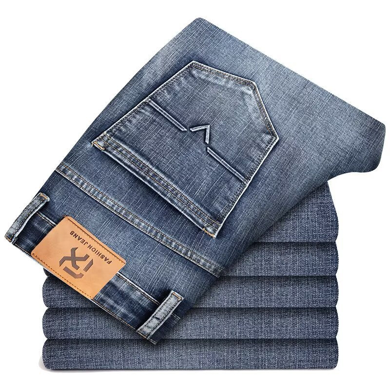 Pantalones vaqueros de mezclilla rectos y holgados para hombre, de moda de verano
