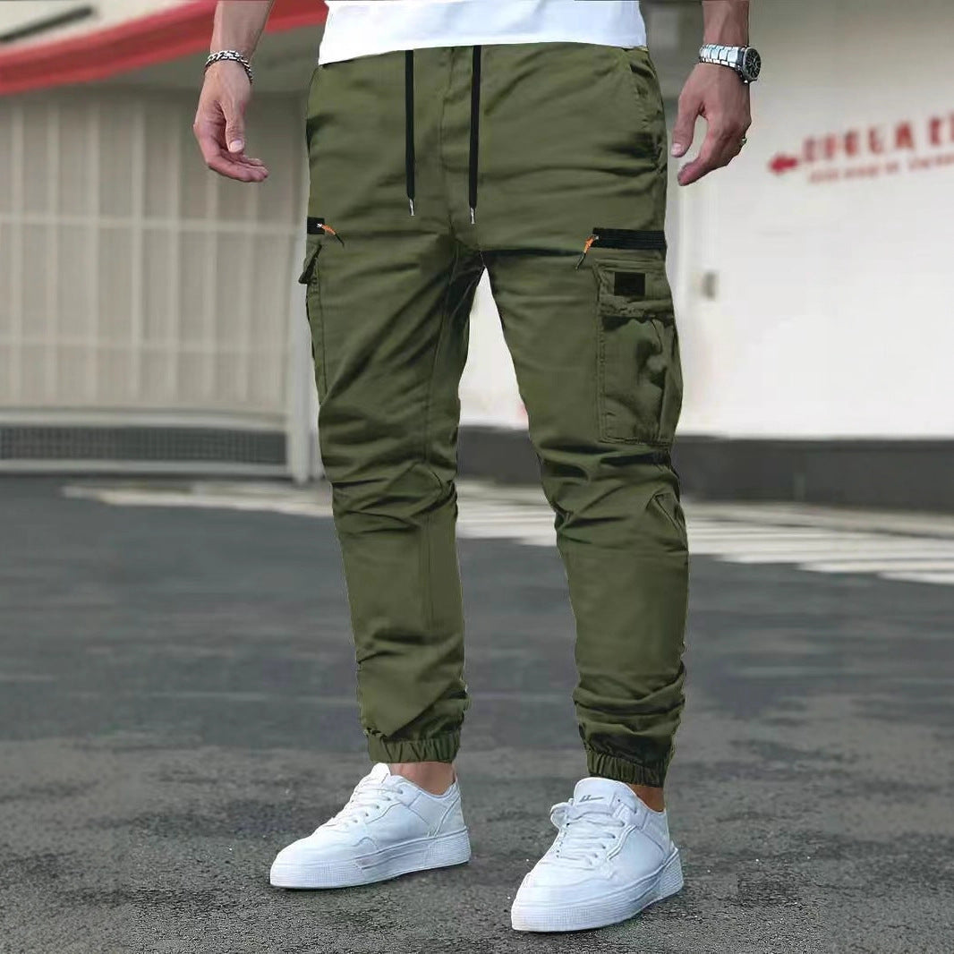 Pantalones de trabajo informales para exterior con puños con cordón