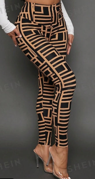 Mallas de punto casuales para mujer con estampado geométrico
