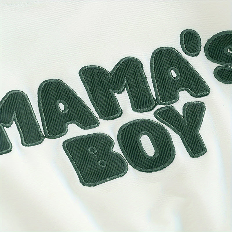Conjunto de Sudadera de 2 Piezas para Bebé Niño, Top Estampado con Letras de Cuello Redondo y Pantalones Jogger con Cordón para Primavera y Otoño