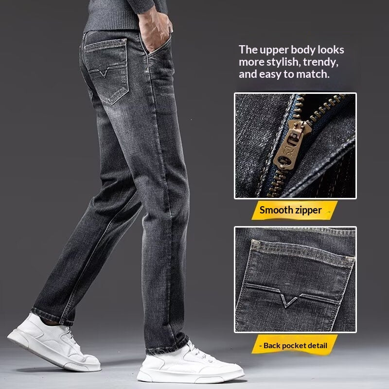 Pantalones vaqueros de mezclilla rectos y holgados para hombre, de moda de verano
