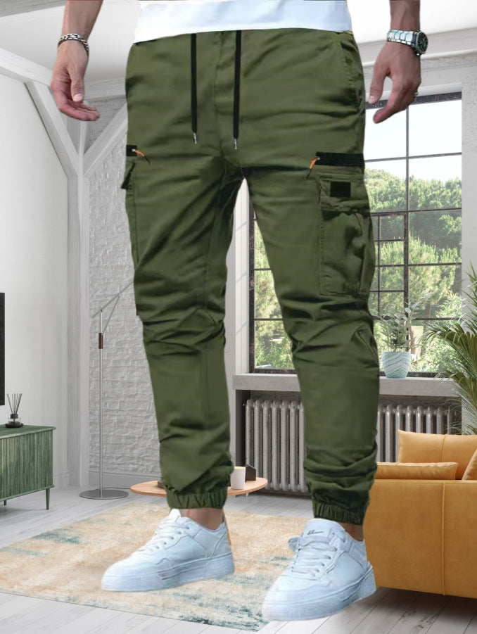 Pantalones de trabajo informales para exterior con puños con cordón
