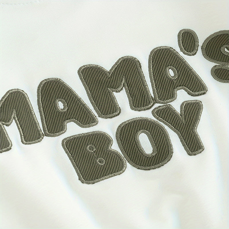 Conjunto de Sudadera de 2 Piezas para Bebé Niño, Top Estampado con Letras de Cuello Redondo y Pantalones Jogger con Cordón para Primavera y Otoño