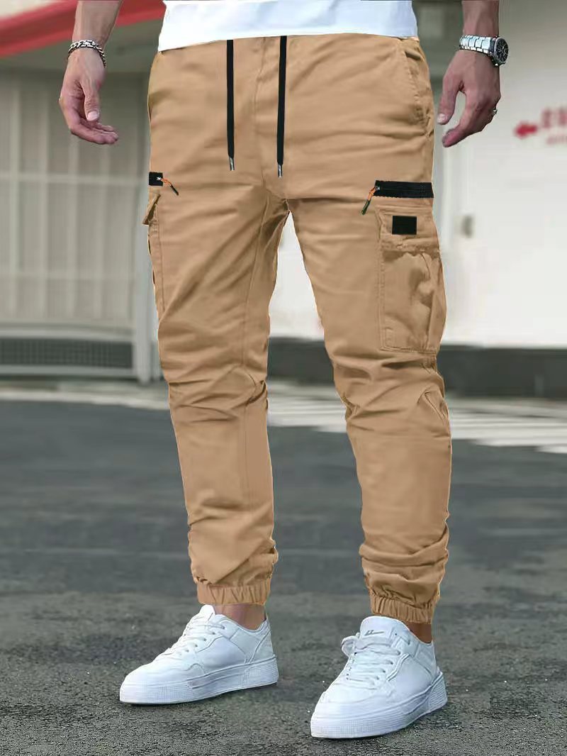 Pantalones de trabajo informales para exterior con puños con cordón