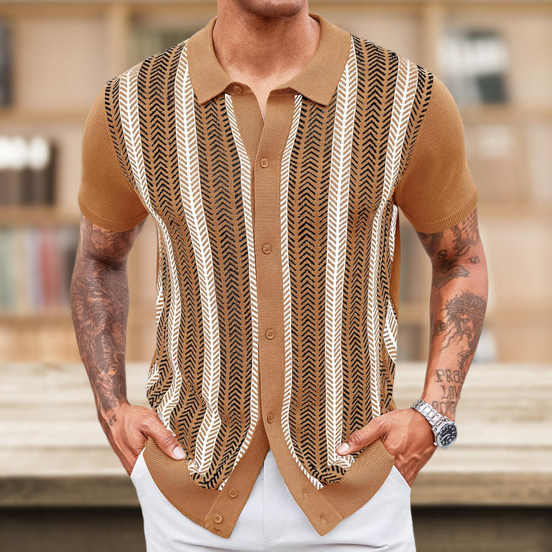 Suéter Jacquard Rayado Informal para Hombre