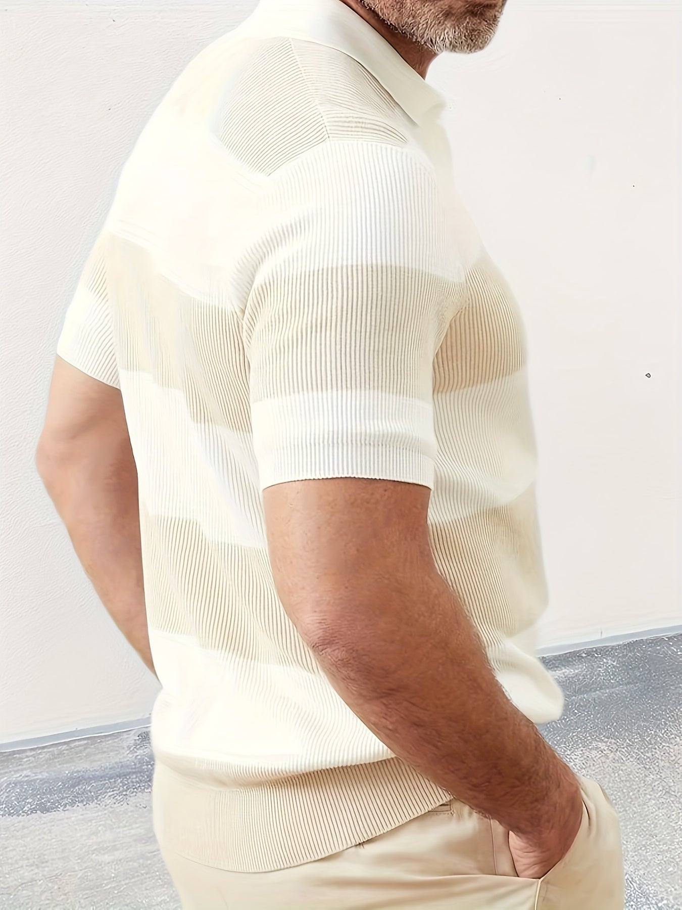 Ropa de Hombre Moda de Verano Suéter de Solapa Manga Corta Ropa de Hombre Ropa Masculina