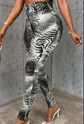 Leggings estampados elásticos ajustados colorblock informales