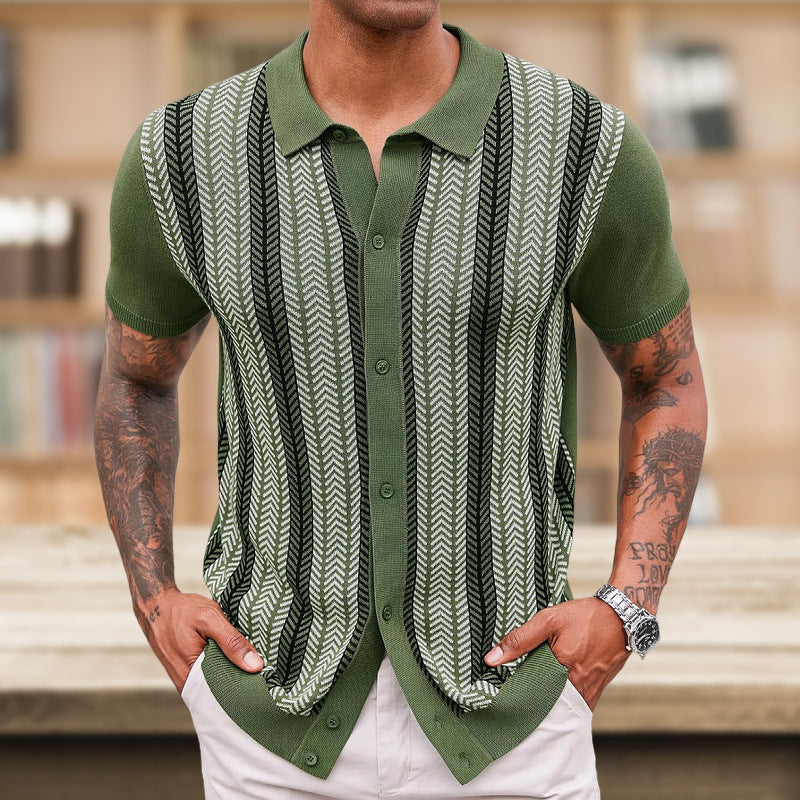 Suéter Jacquard Rayado Informal para Hombre