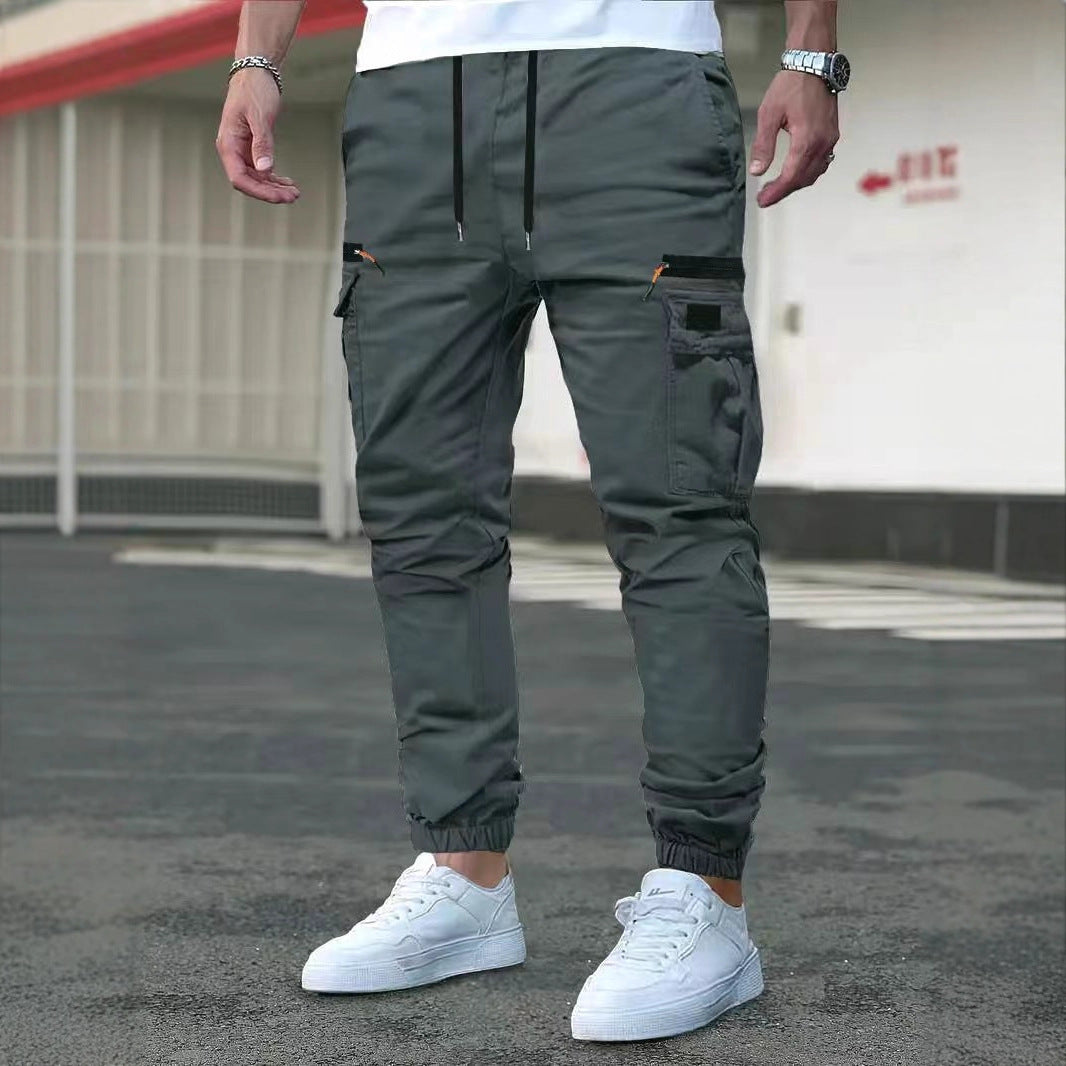 Pantalones de trabajo informales para exterior con puños con cordón