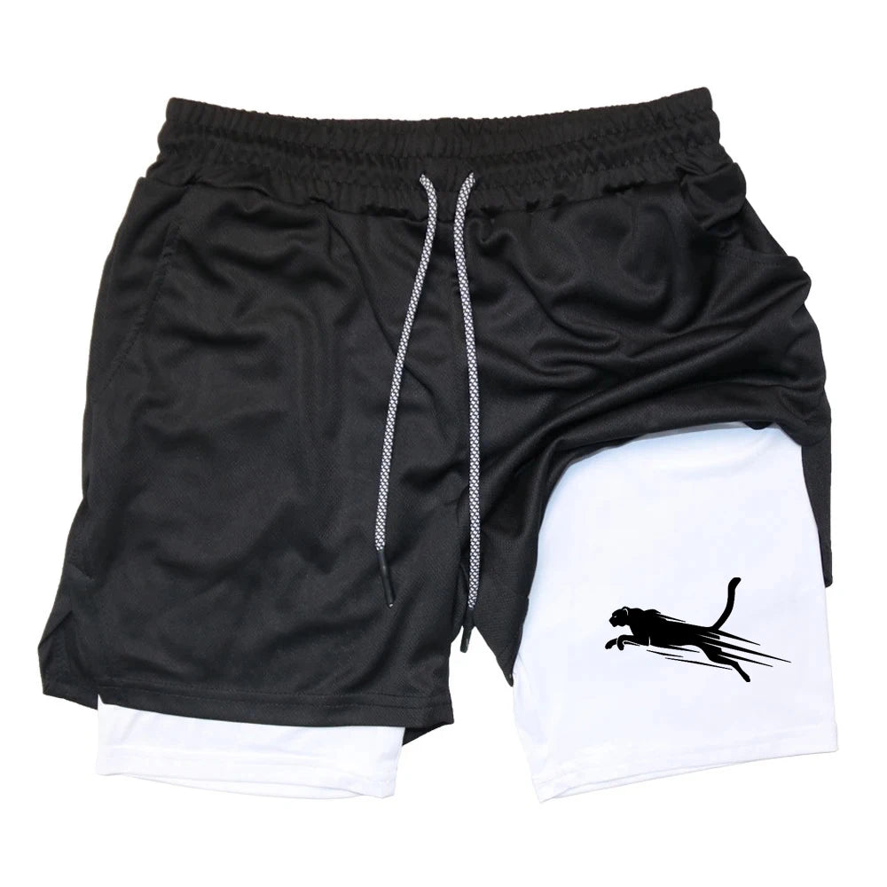 Summer 2026 Men's Gym Fitness Workout Shorts Quick-drying Two-in-one Sports Compression Double-layer Shorts Casual Daily M-3XL