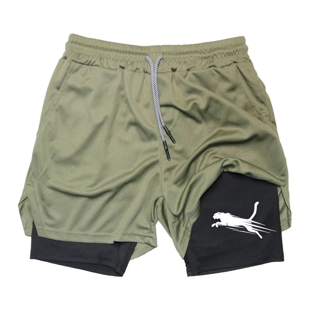 Summer 2026 Men's Gym Fitness Workout Shorts Quick-drying Two-in-one Sports Compression Double-layer Shorts Casual Daily M-3XL