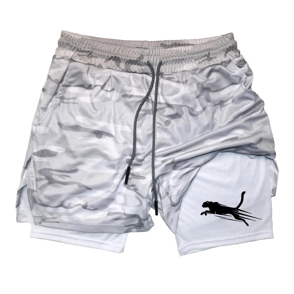 Summer 2026 Men's Gym Fitness Workout Shorts Quick-drying Two-in-one Sports Compression Double-layer Shorts Casual Daily M-3XL