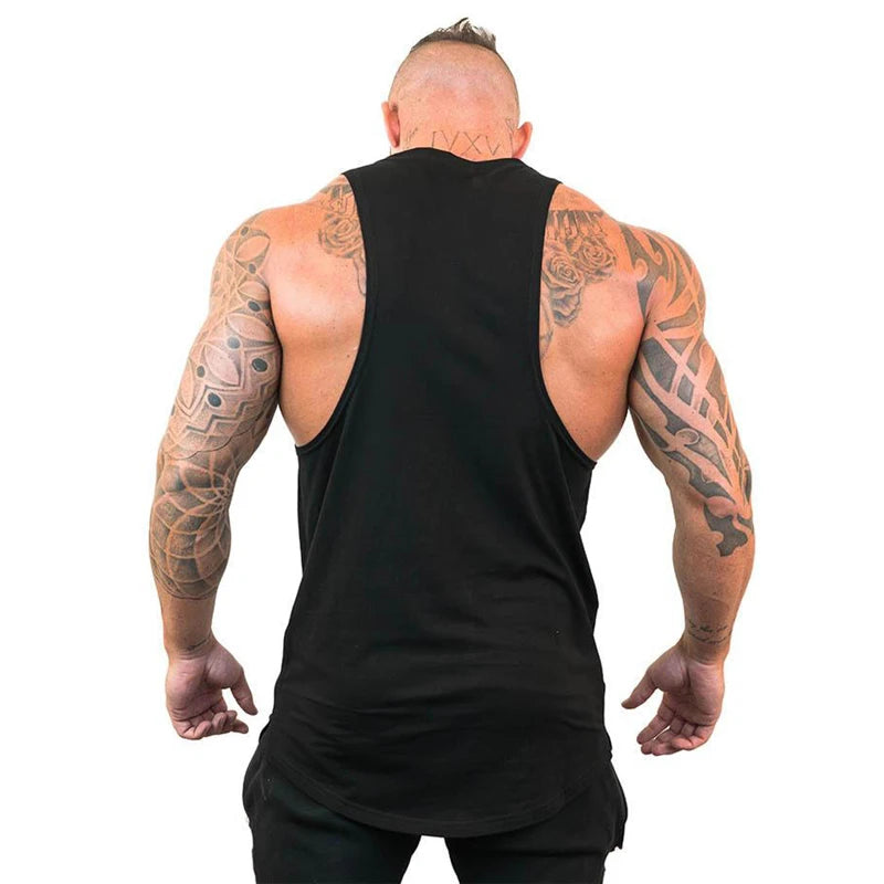PUSH YOUR LIMITS NO PAIN NO GAIN Gym Vest Mens Bodybuilding Tank Tops Summer Cotton Fitness Sleeveless Shirt Workout Clothing