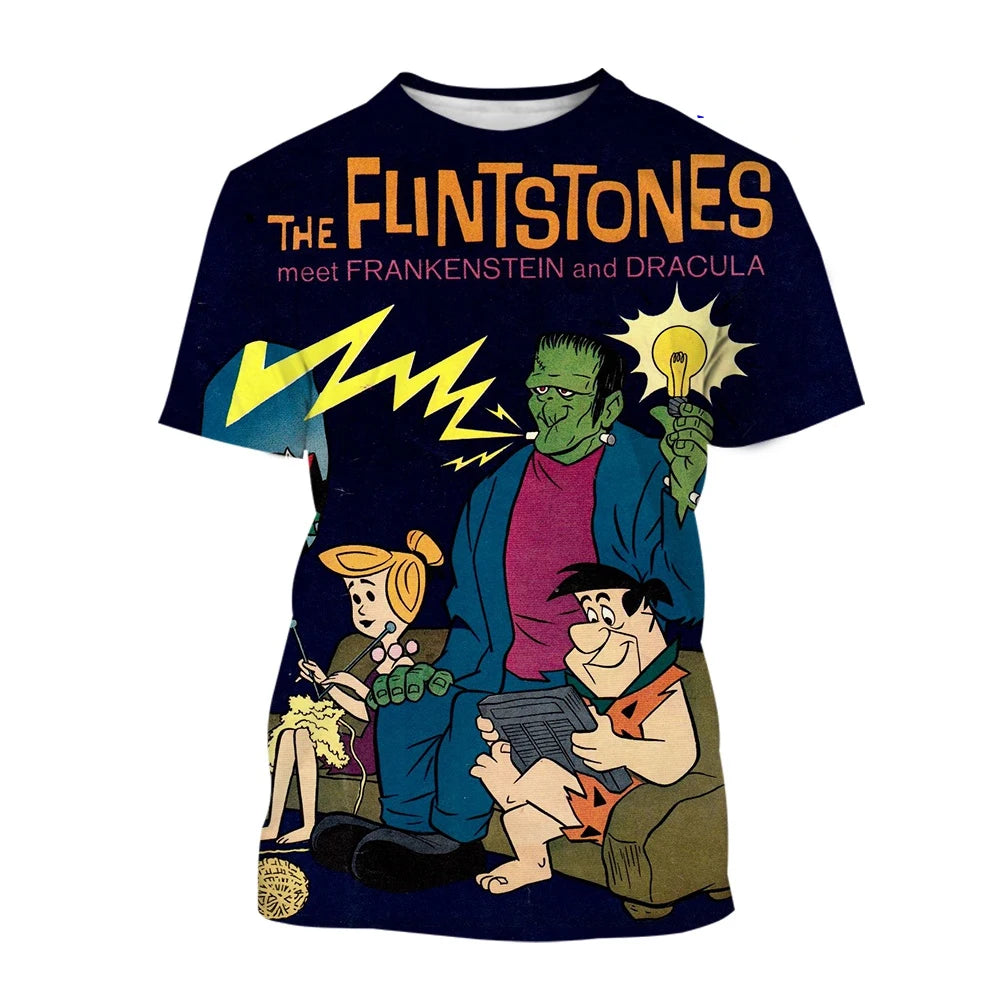 Summer fashion trend novel 3D printed printed T-shirt funny cartoon Harajuku casual comfortable short sleeved T-shirt