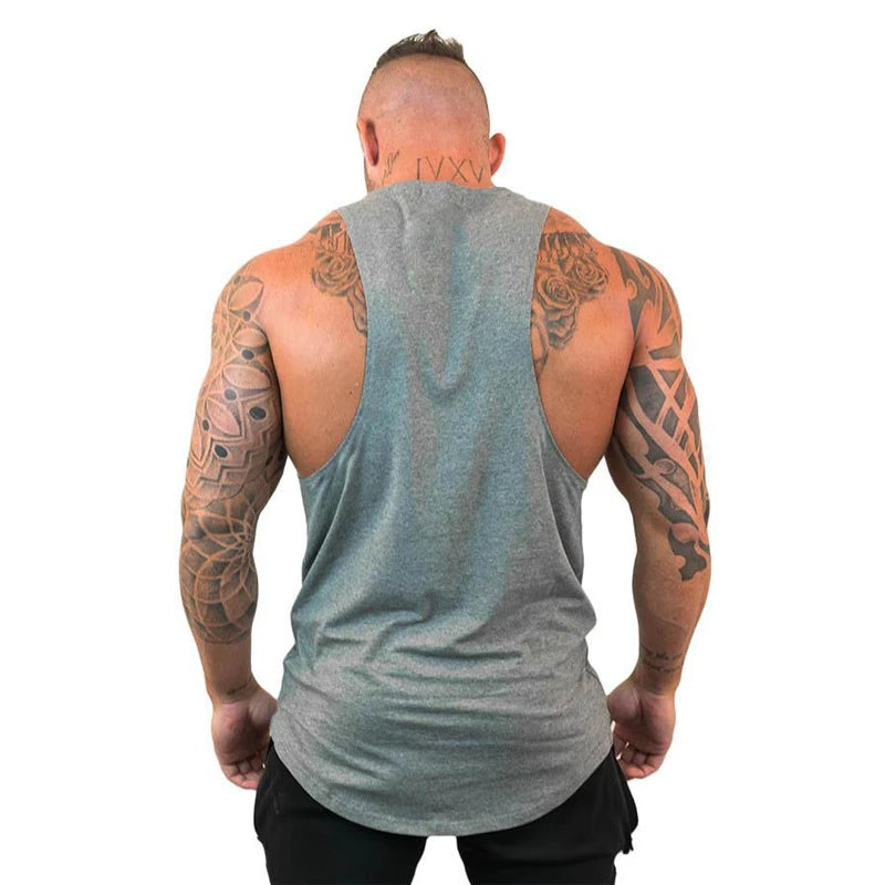 PUSH YOUR LIMITS NO PAIN NO GAIN Gym Vest Mens Bodybuilding Tank Tops Summer Cotton Fitness Sleeveless Shirt Workout Clothing