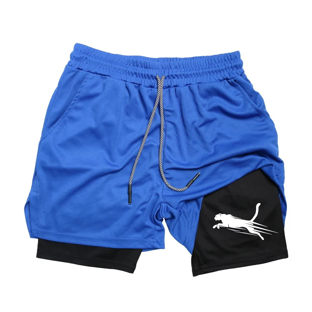 Summer 2026 Men's Gym Fitness Workout Shorts Quick-drying Two-in-one Sports Compression Double-layer Shorts Casual Daily M-3XL