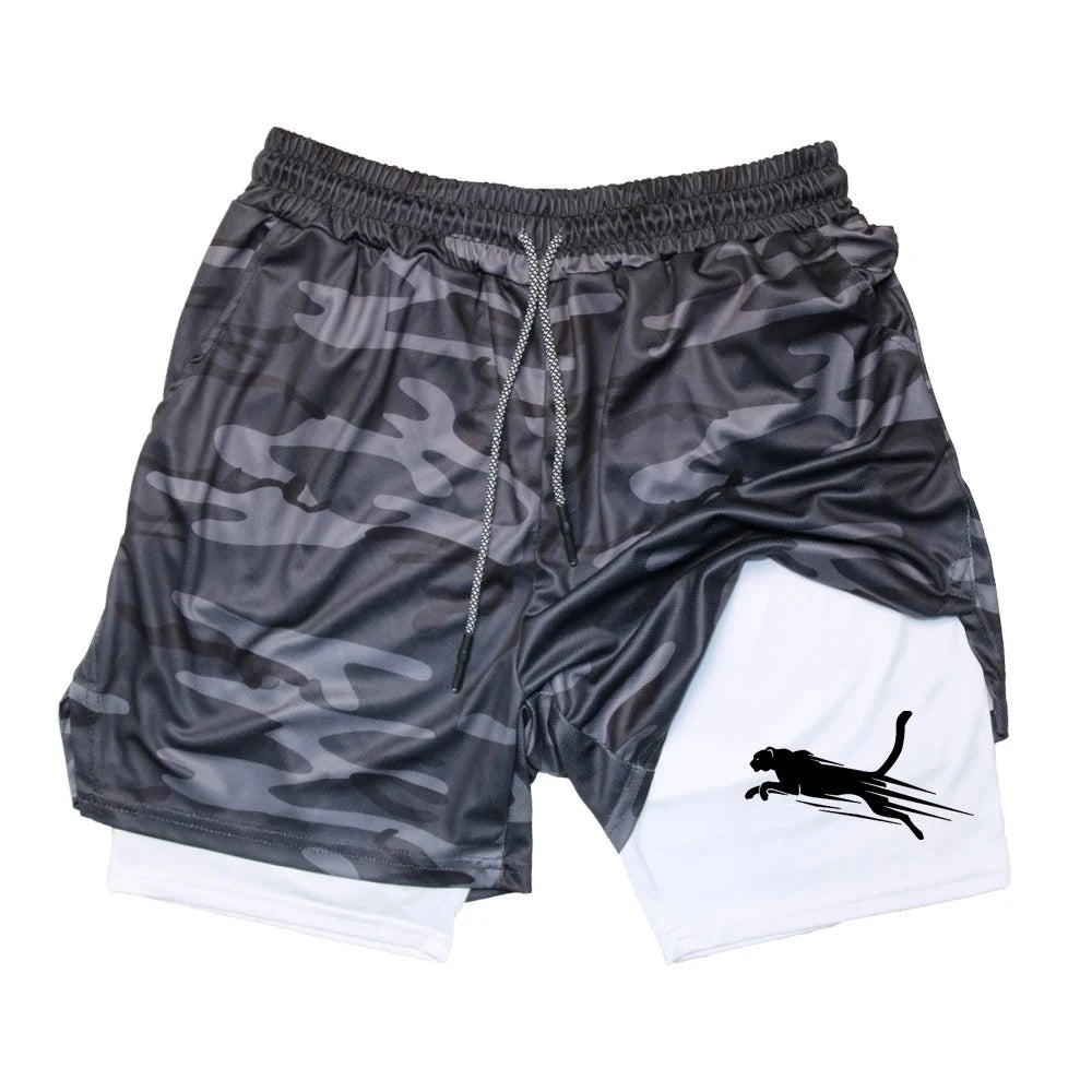Summer 2026 Men's Gym Fitness Workout Shorts Quick-drying Two-in-one Sports Compression Double-layer Shorts Casual Daily M-3XL