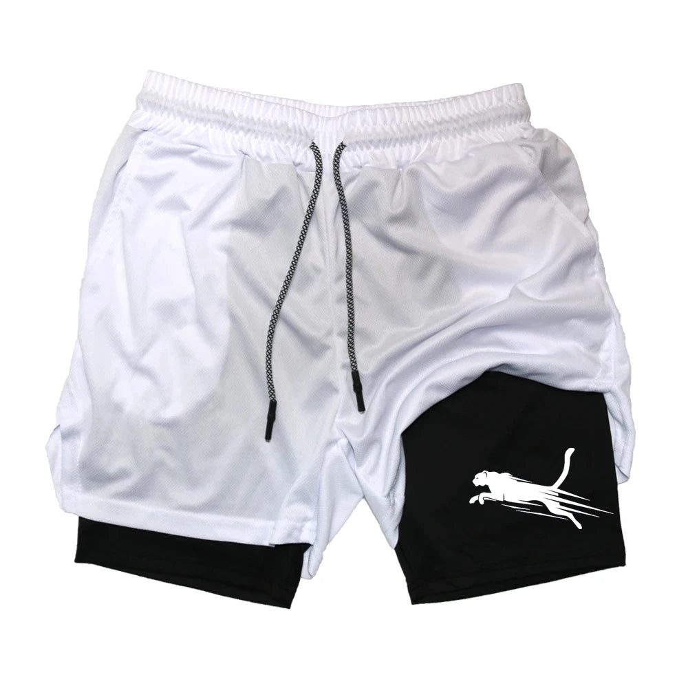 Summer 2026 Men's Gym Fitness Workout Shorts Quick-drying Two-in-one Sports Compression Double-layer Shorts Casual Daily M-3XL