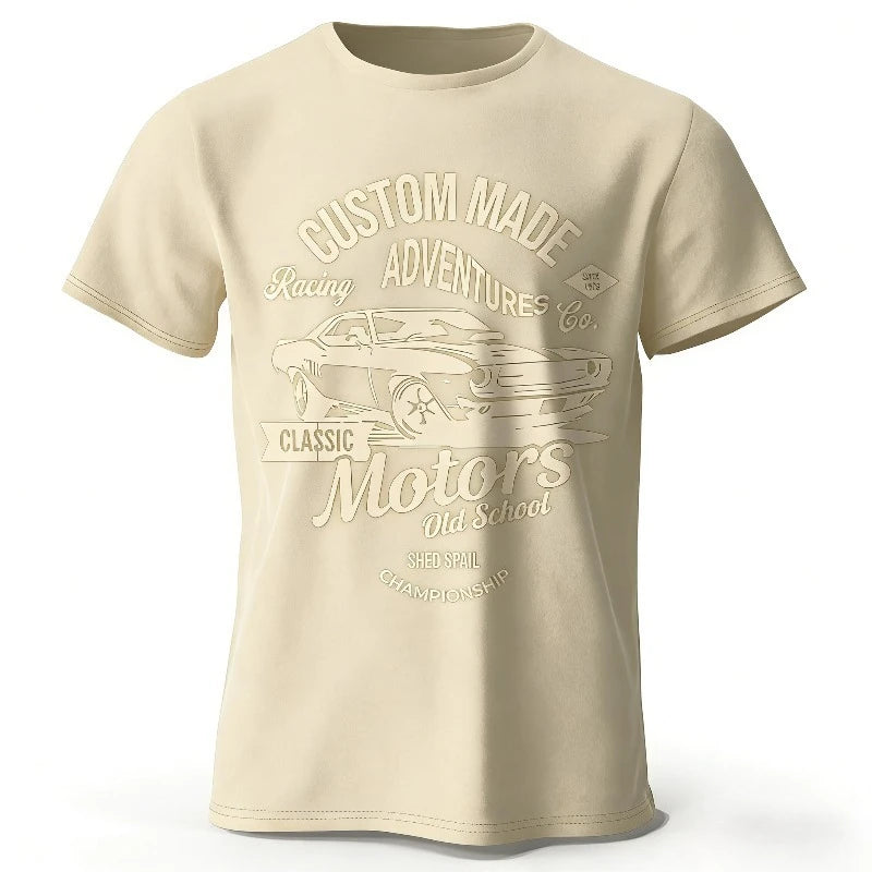 Men's T-Shirt 100% Cotton Oversized Hip Hop Streetwear  Vintage Breathable Fabric Outdoor Fitness Simple Stylish Summer Tops