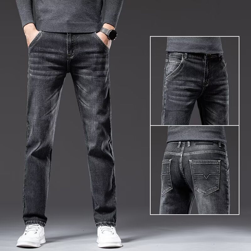 Pantalones vaqueros de mezclilla rectos y holgados para hombre, de moda de verano