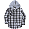 Camisa a cuadros con capucha informal para hombre
