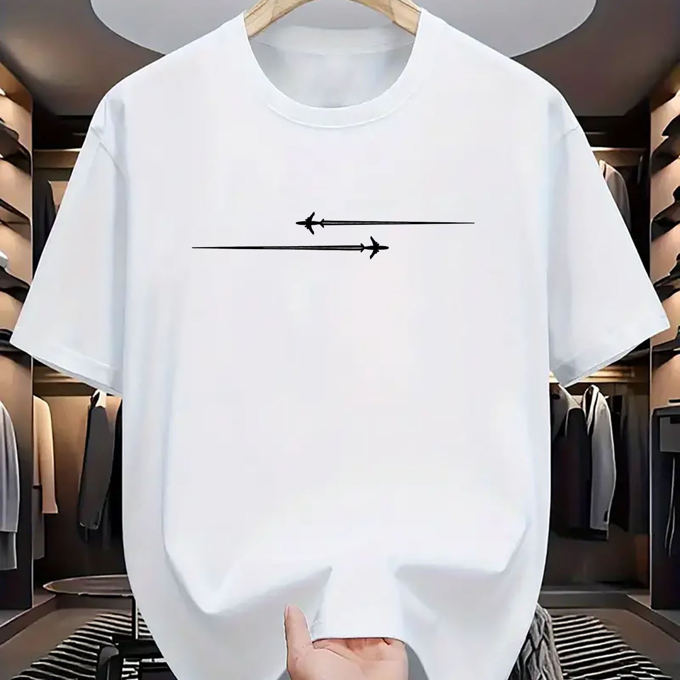Camiseta deportiva de cuello redondo cómoda con estampado.