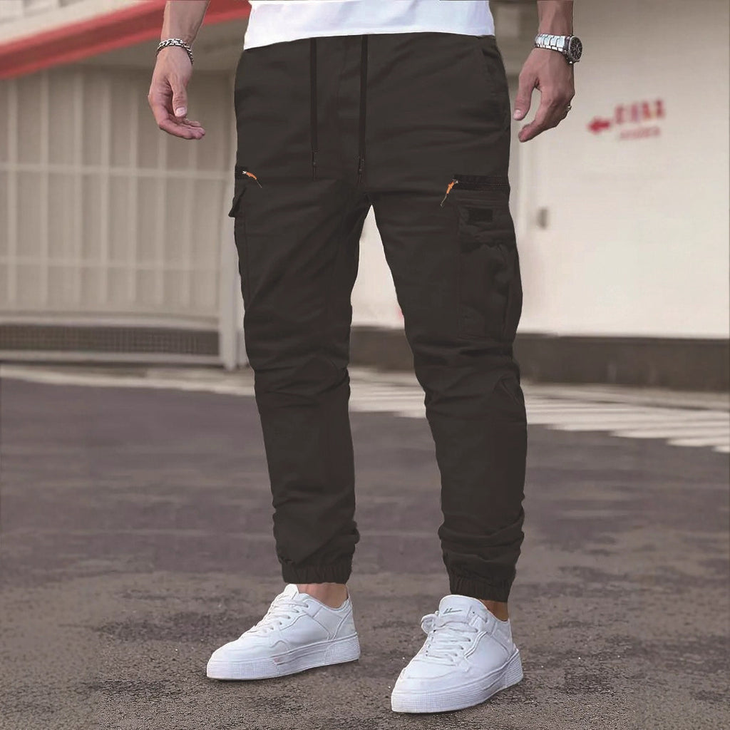 Pantalones de trabajo informales para exterior con puños con cordón