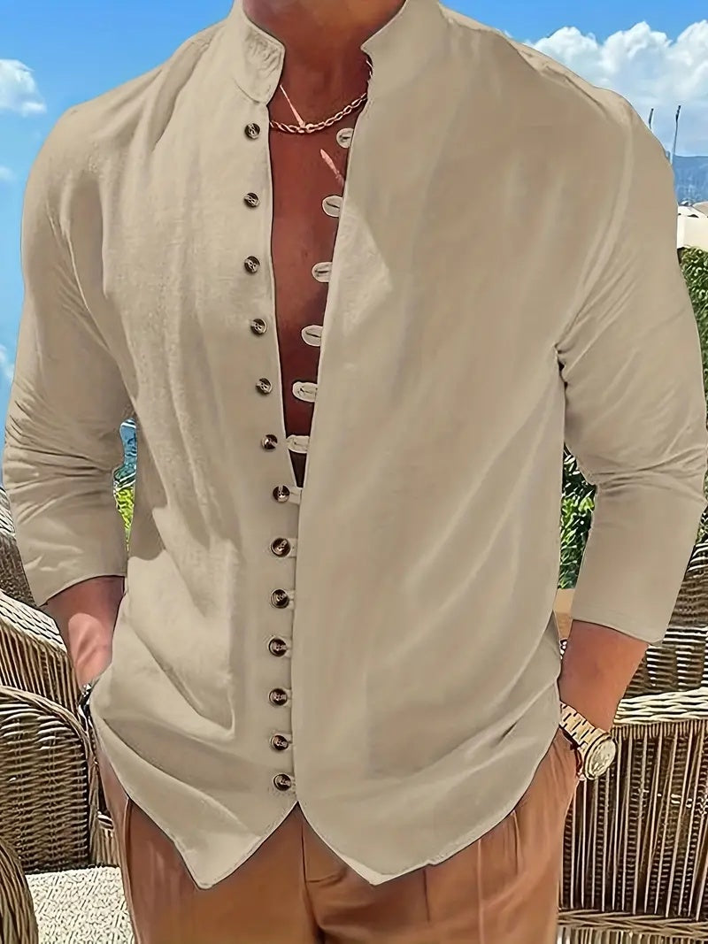 Chaqueta de hombre de manga larga con botones