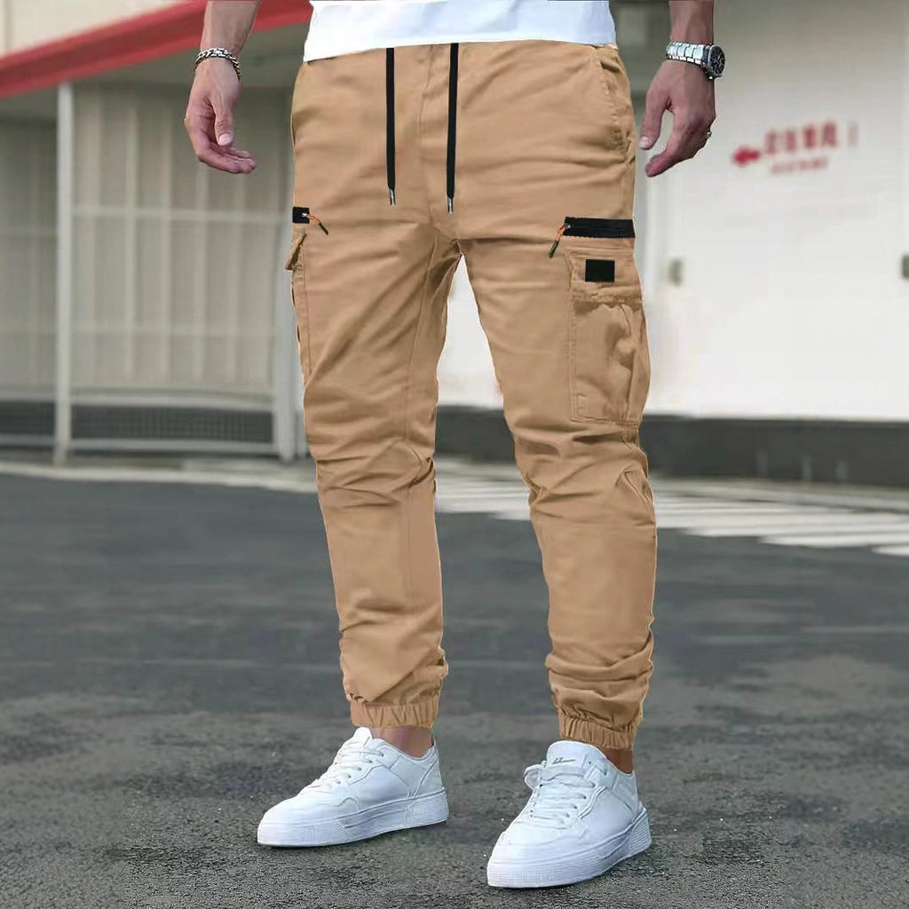 Pantalones de trabajo informales para exterior con puños con cordón