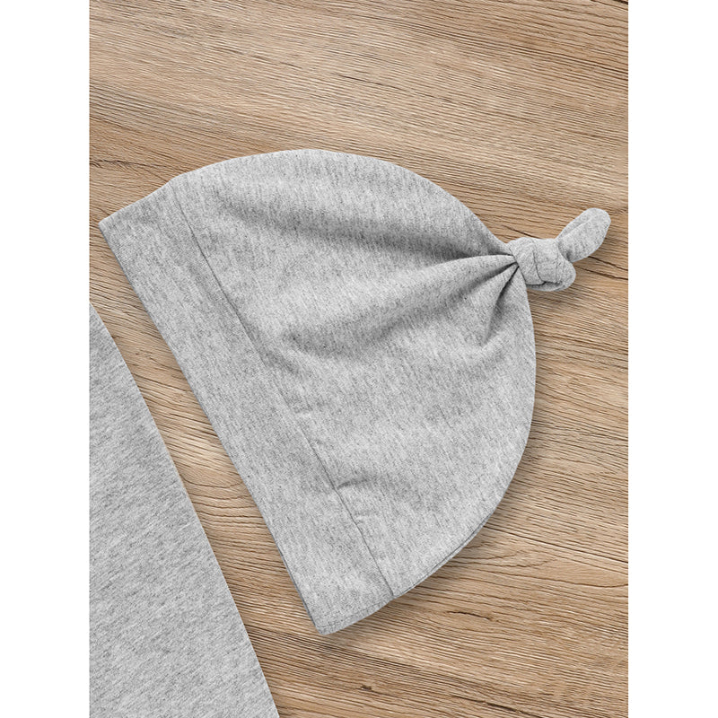 Conjuntos de ropa para bebé recién nacido niño, manga larga, estampado animal, pelele y gorro, 2 piezas, conjunto de ropa de otoño e invierno