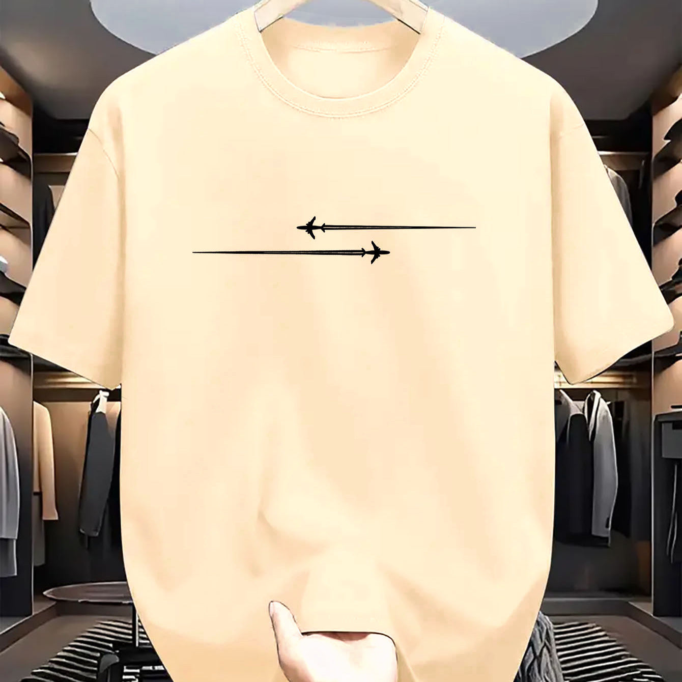 Camiseta deportiva de cuello redondo cómoda con estampado.