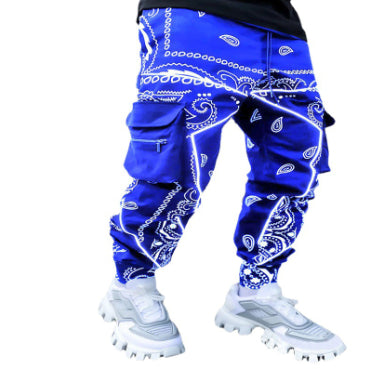 Pantalones Harem Deportivos Casuales con Estampado Cachemir para Hombre, de Estilo Europeo y Americano, Sueltos, de Calle Alta, con Múltiples Bolsillos